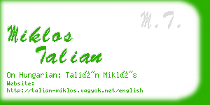 miklos talian business card